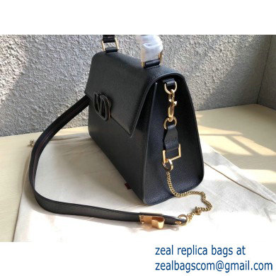 Valentino VSLING Grainy Calfskin Handbag Black 2019