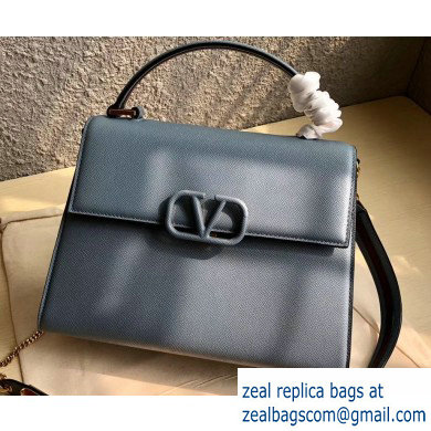 Valentino VSLING Grainy Calfskin Handbag Gray 2019