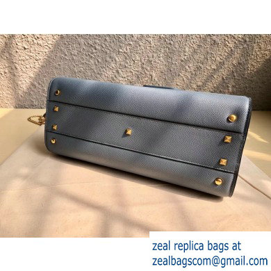 Valentino VSLING Grainy Calfskin Handbag Gray 2019