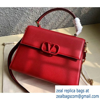 Valentino VSLING Grainy Calfskin Handbag Red 2019