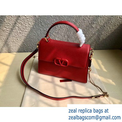 Valentino VSLING Grainy Calfskin Handbag Red 2019 - Click Image to Close