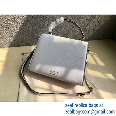 Valentino VSLING Grainy Calfskin Handbag White 2019