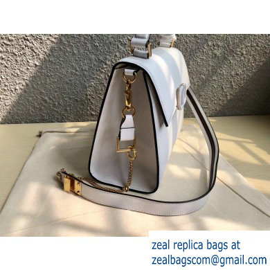 Valentino VSLING Grainy Calfskin Handbag White 2019