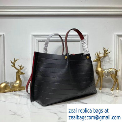 Valentino Vlogo Escape Shopping Tote Large Bag Black/Red 2019