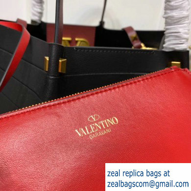 Valentino Vlogo Escape Shopping Tote Large Bag Black/Red 2019