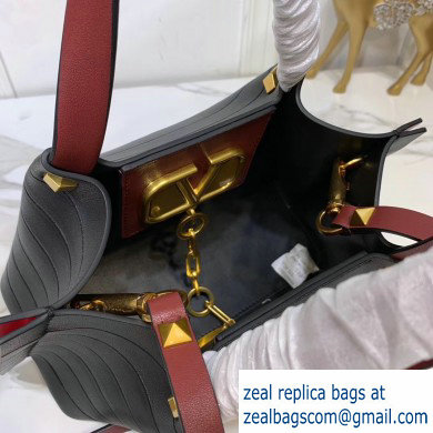 Valentino Vlogo Escape Shopping Tote Small Bag Black/Red 2019