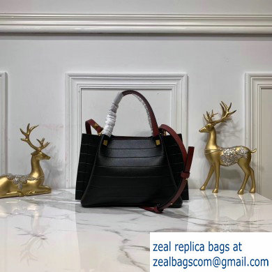 Valentino Vlogo Escape Shopping Tote Small Bag Black/Red 2019 - Click Image to Close