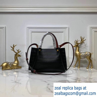 Valentino Vlogo Escape Shopping Tote Small Bag Black/Red 2019