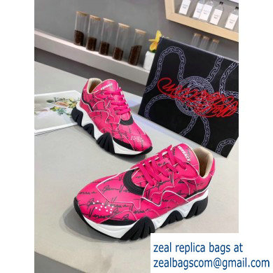 Versace Squalo Women/Men Sneakers Fuchsia 2019 - Click Image to Close