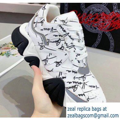 Versace Squalo Women/Men Sneakers White/Graffiti 2019 - Click Image to Close