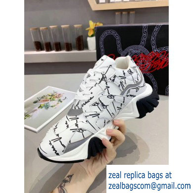 Versace Squalo Women/Men Sneakers White/Graffiti 2019 - Click Image to Close