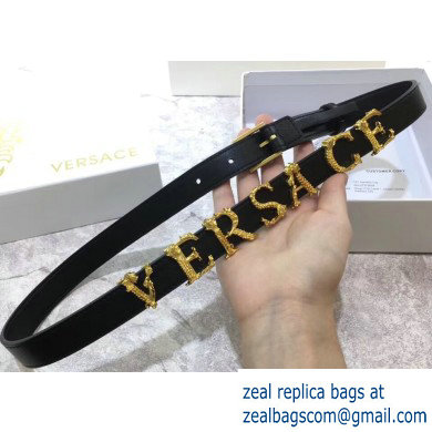 Versace Width 2cm Leather Belt with Barocco Logo - Click Image to Close