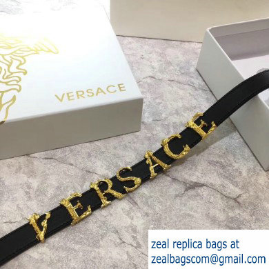 Versace Width 2cm Leather Belt with Barocco Logo - Click Image to Close