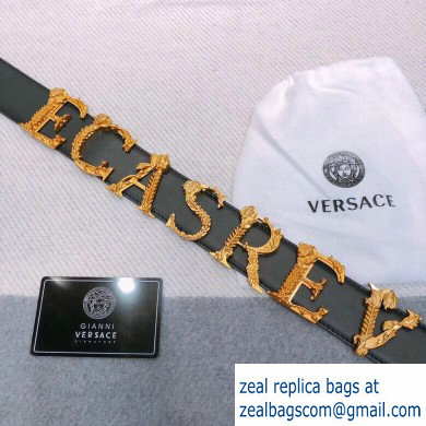 Versace Width 4cm Leather Belt with Barocco Logo - Click Image to Close