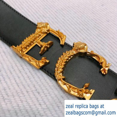 Versace Width 4cm Leather Belt with Barocco Logo