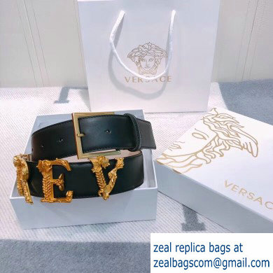 Versace Width 4cm Leather Belt with Barocco Logo