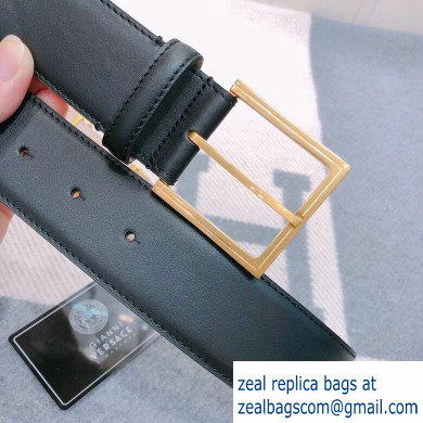 Versace Width 4cm Leather Belt with Barocco Logo - Click Image to Close