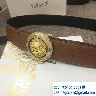Versace Width 4cm Round Medusa Belt Brown - Click Image to Close