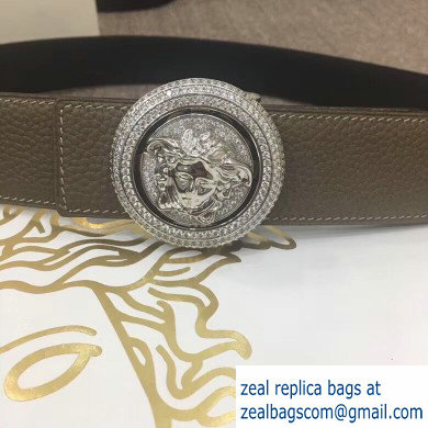 Versace Width 4cm Round Medusa Belt Gray - Click Image to Close