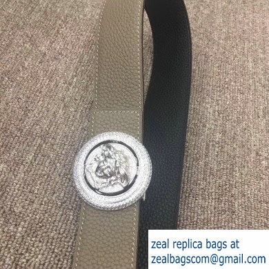 Versace Width 4cm Round Medusa Belt Gray