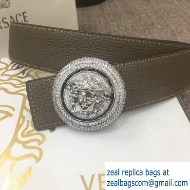 Versace Width 4cm Round Medusa Belt Gray