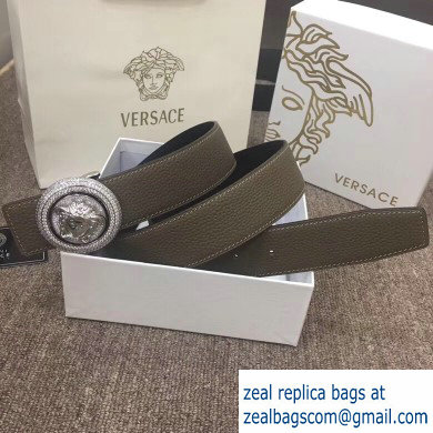 Versace Width 4cm Round Medusa Belt Gray