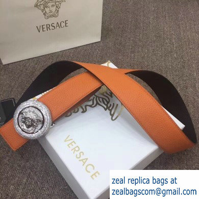 Versace Width 4cm Round Medusa Belt Orange - Click Image to Close