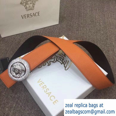 Versace Width 4cm Round Medusa Belt Orange