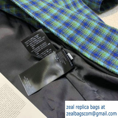 balenciaga long coat with green check 2019 - Click Image to Close