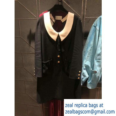 gucci black dress with white collar 2019