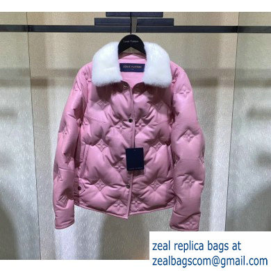 louis vuitton pink down with fur collar 2019 - Click Image to Close