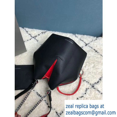 Alexander Mcqueen Calf Leather The Bucket Bag Black/Red