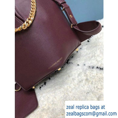 Alexander Mcqueen Calf Leather The Bucket Bag Burgundy - Click Image to Close
