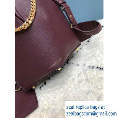 Alexander Mcqueen Calf Leather The Bucket Bag Burgundy