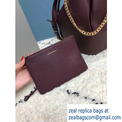 Alexander Mcqueen Calf Leather The Bucket Bag Burgundy