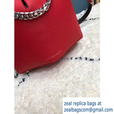 Alexander Mcqueen Calf Leather The Bucket Bag Red/Black