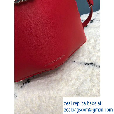 Alexander Mcqueen Calf Leather The Bucket Bag Red - Click Image to Close