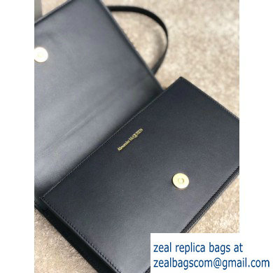 Alexander Mcqueen Jewelled Satchel Bag Black/Gold Studs - Click Image to Close
