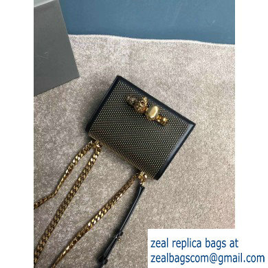 Alexander Mcqueen Small Jewelled Satchel Bag Black/Gold Studs