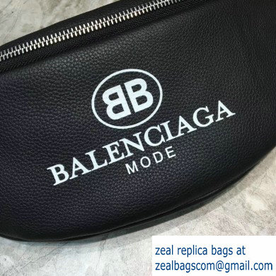 Balenciaga BB Mode Leather Belt Pack Bag Black