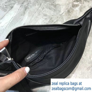 Balenciaga BB Mode Leather Belt Pack Bag Black