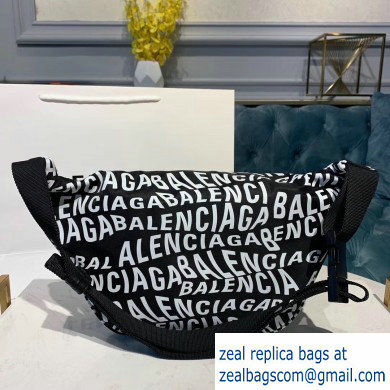 Balenciaga Explorer Belt Pack Bag All Over Logo Black/White - Click Image to Close