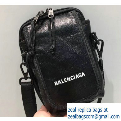 Balenciaga Explorer Crossbody Pouch Bag in Lambskin Black