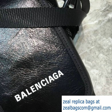 Balenciaga Explorer Crossbody Pouch Bag in Lambskin Black - Click Image to Close