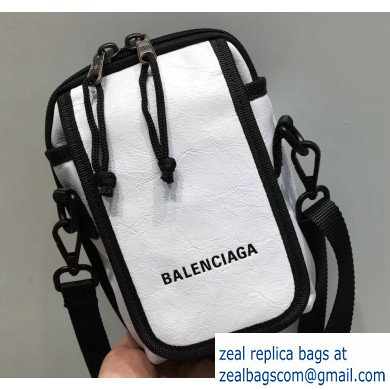 Balenciaga Explorer Crossbody Pouch Bag in Lambskin White - Click Image to Close