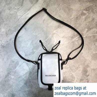 Balenciaga Explorer Crossbody Pouch Bag in Lambskin White