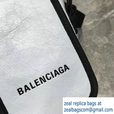 Balenciaga Explorer Crossbody Pouch Bag in Lambskin White - Click Image to Close