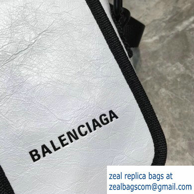 Balenciaga Explorer Crossbody Pouch Bag in Lambskin White