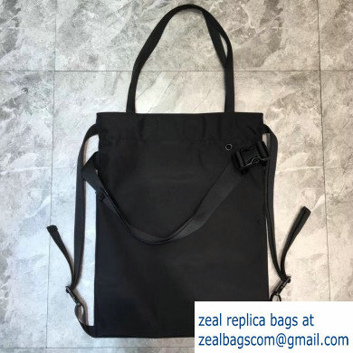 Balenciaga Explorer Drawstring Backpack Bag in Nylon Black