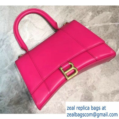 Balenciaga Hourglass Small Top Handle Bag Fuchsia/Gold - Click Image to Close